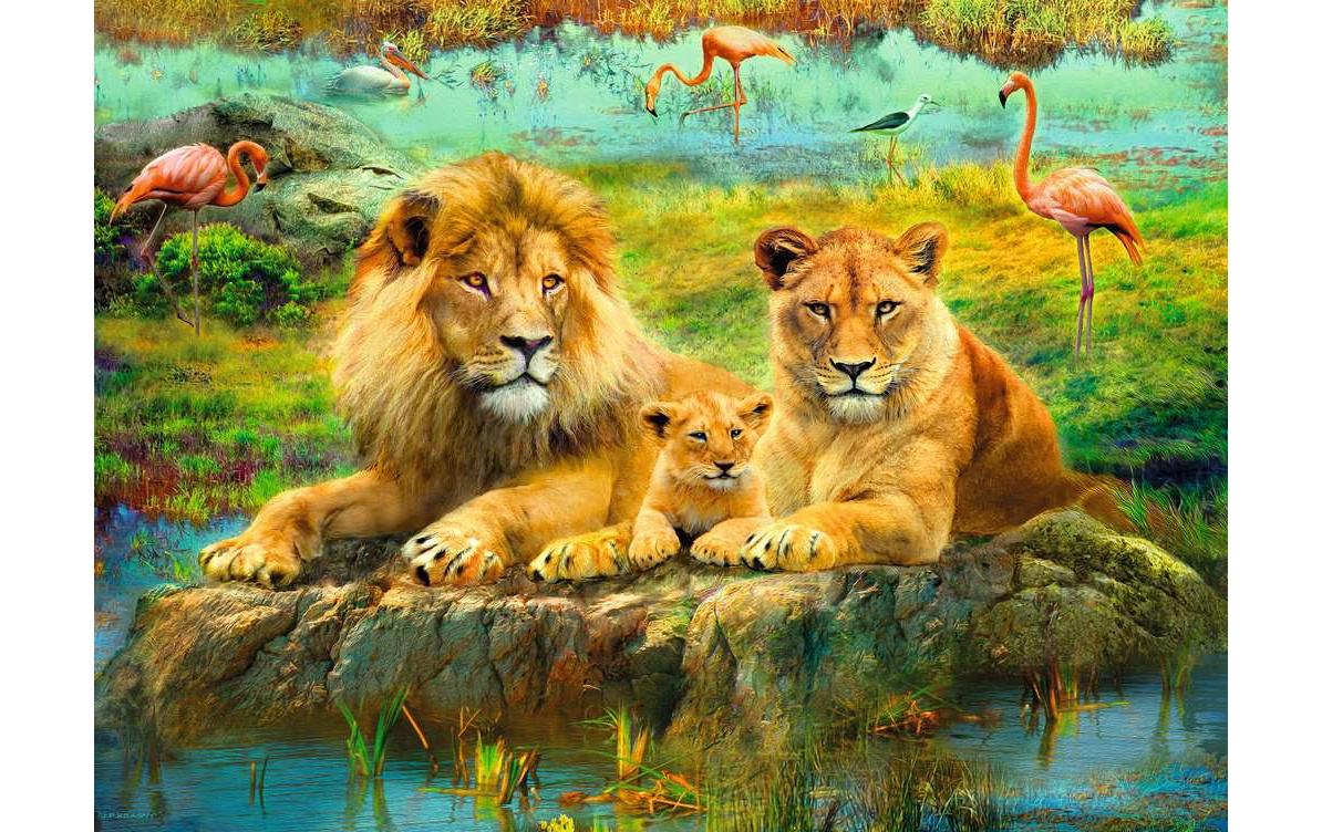 Puzzle Löwen in der SavanneKlassisches Puzzle
