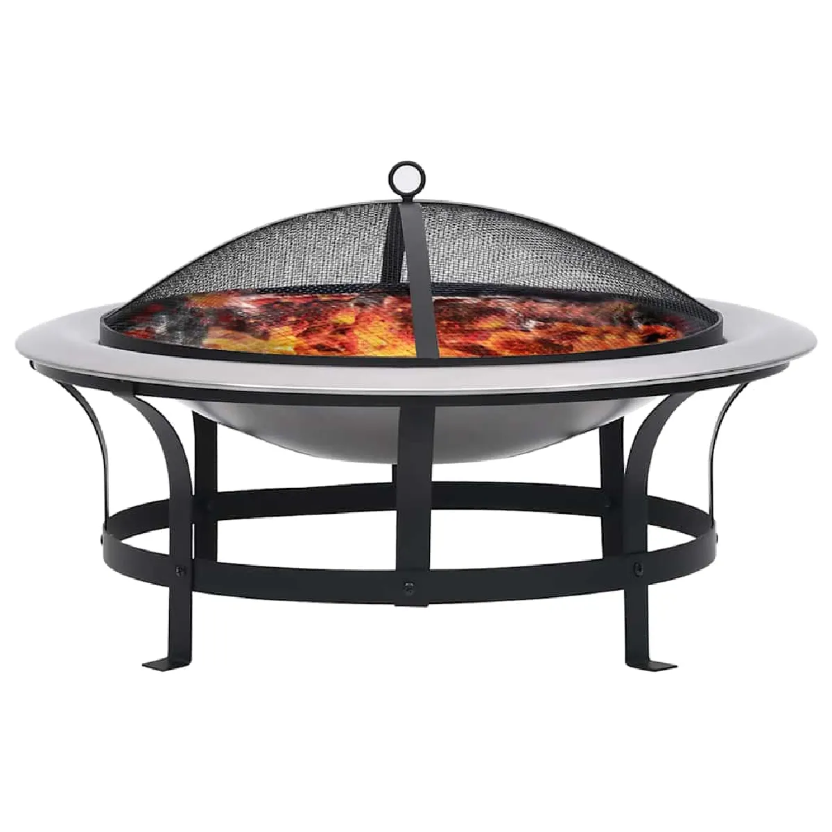 vidaXL Foyer 76cm - Inox/Acier
