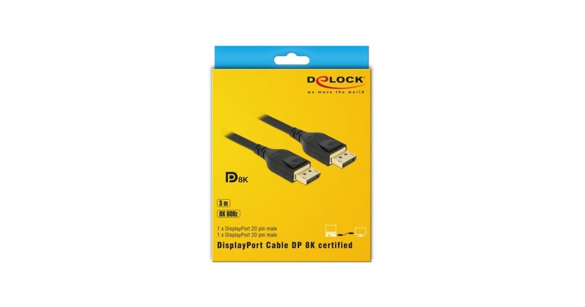 DeLOCKDisplayPort kabel  (Zwart, 3 meter, 8K)