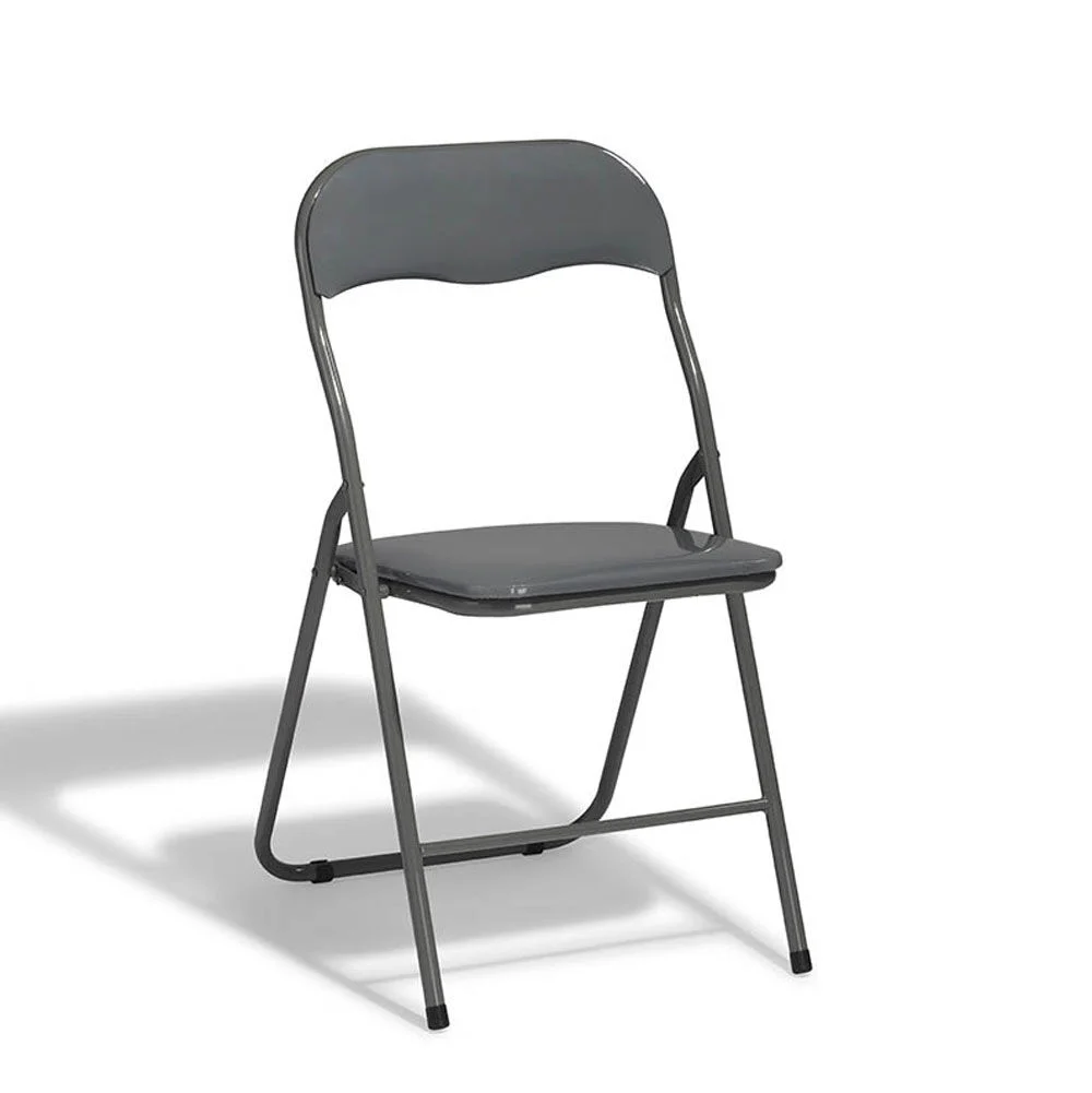 Chaise pliante Tracy métal gris anthracite