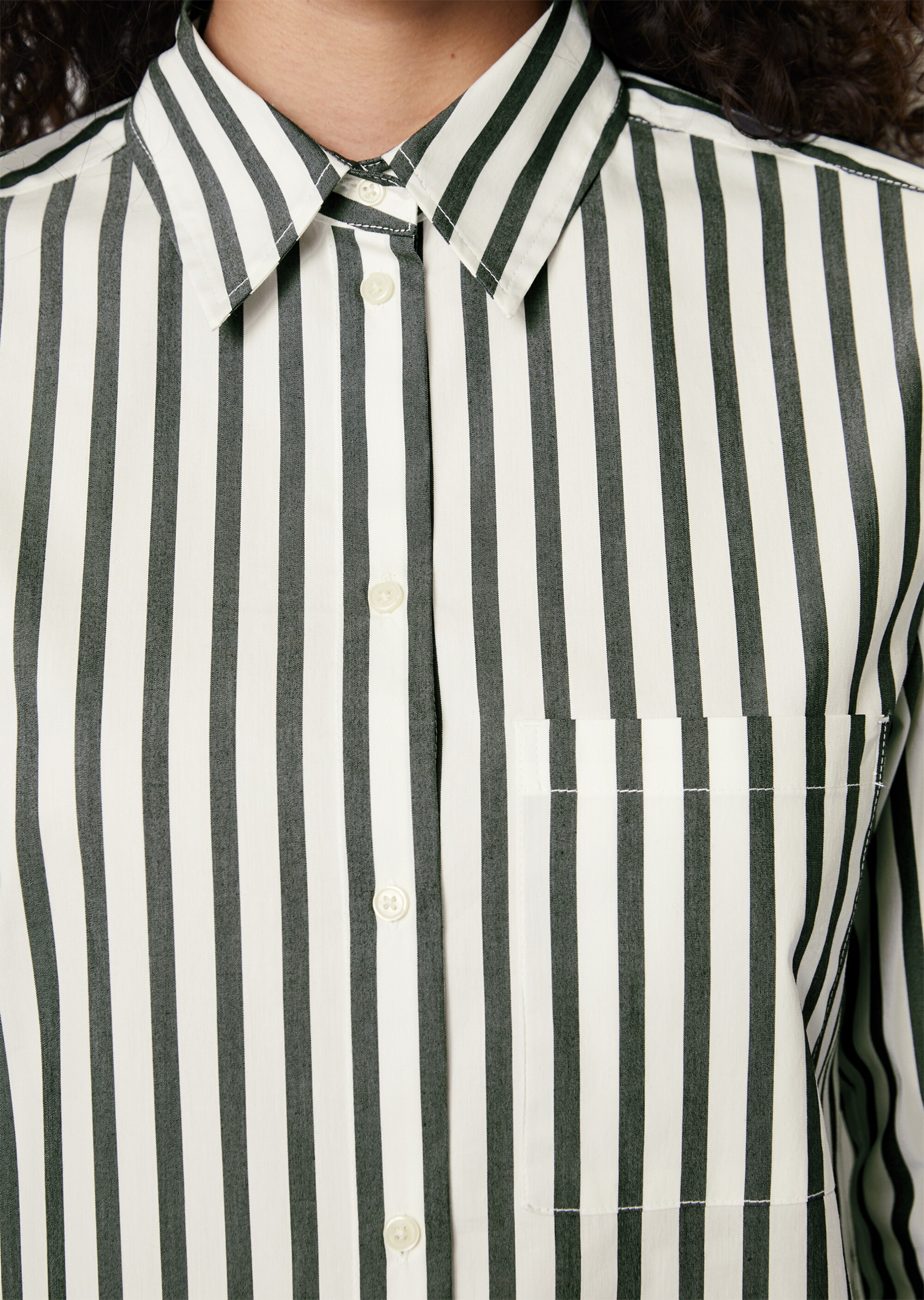 Streifenbluse regularaus Baumwoll-Stretch