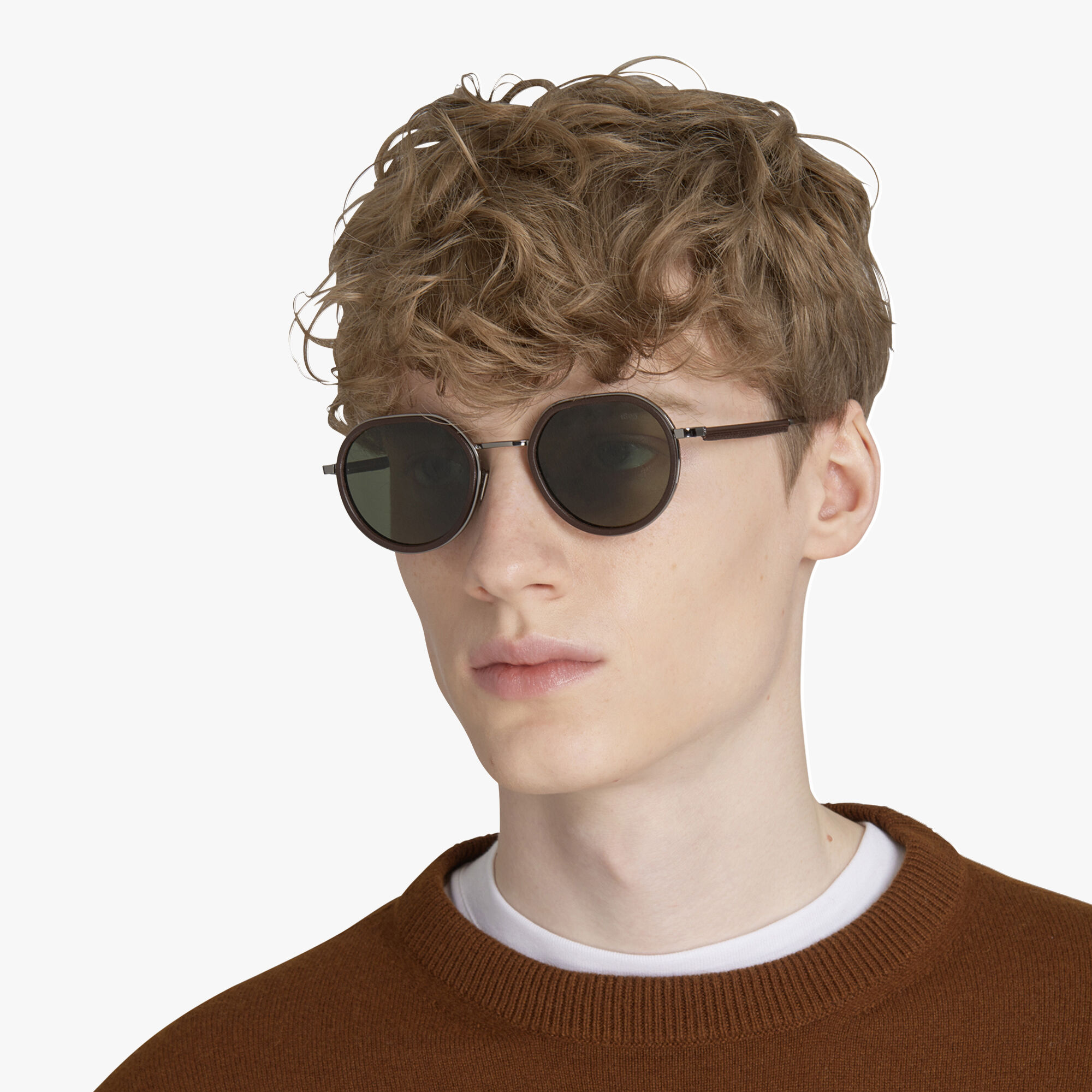 Lunettes De Soleil Centaury En Metal Et Cuir