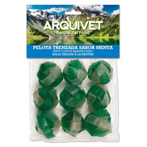 Bola trançada de menta para cães, sabor menta