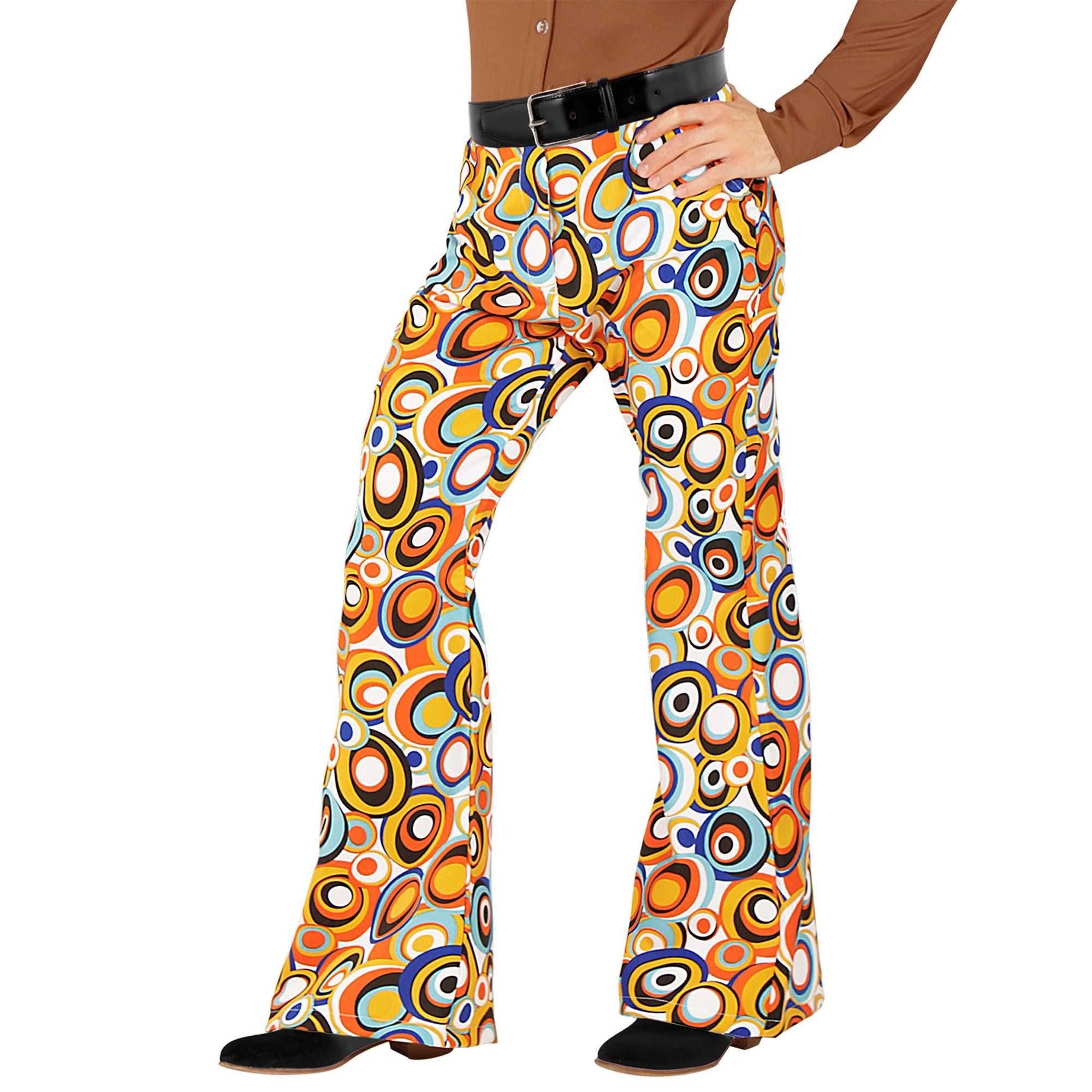 Disco 70S Broek Oranje Heren Cirkels