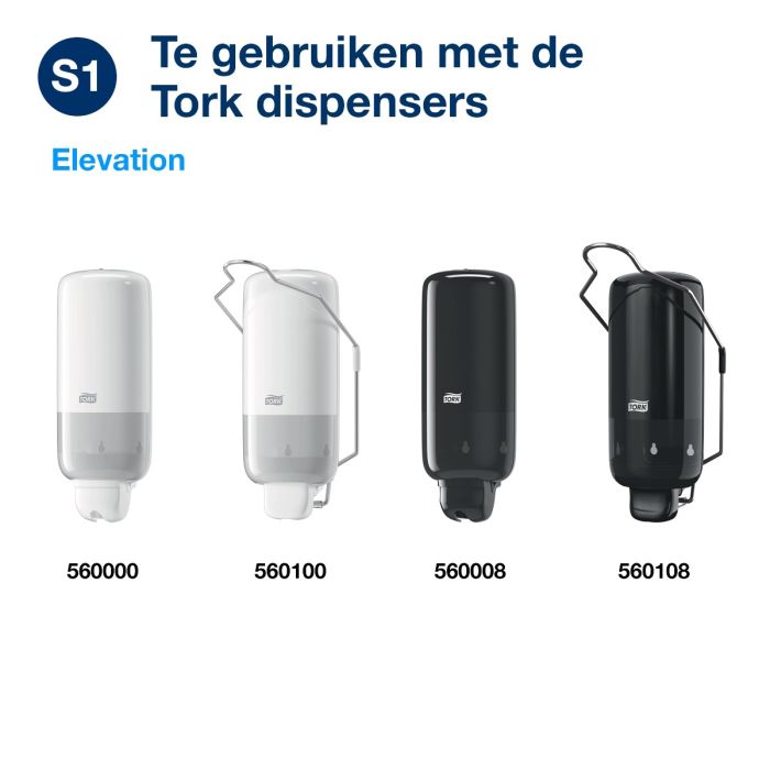 Tork S1 420501 6st echte Premium milde vloeibare zeep Mevon 55 - Voor S1/S11 zeepdispensers - frisse geur (420501)