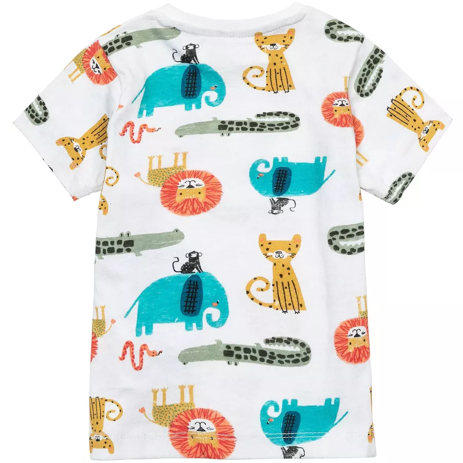 MINOTI T-Shirt und Shorts im Set WeißKhakigrün