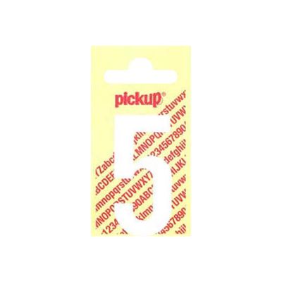 Pickup - Étiquette autocollante - 150 mm - Chiffre 5 - blanc mat
