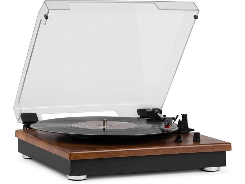 Audizio Plattenspieler mit Bluetooth RP112L Dunkelbraun Plattenspieler mit Bluetooth-Streaming