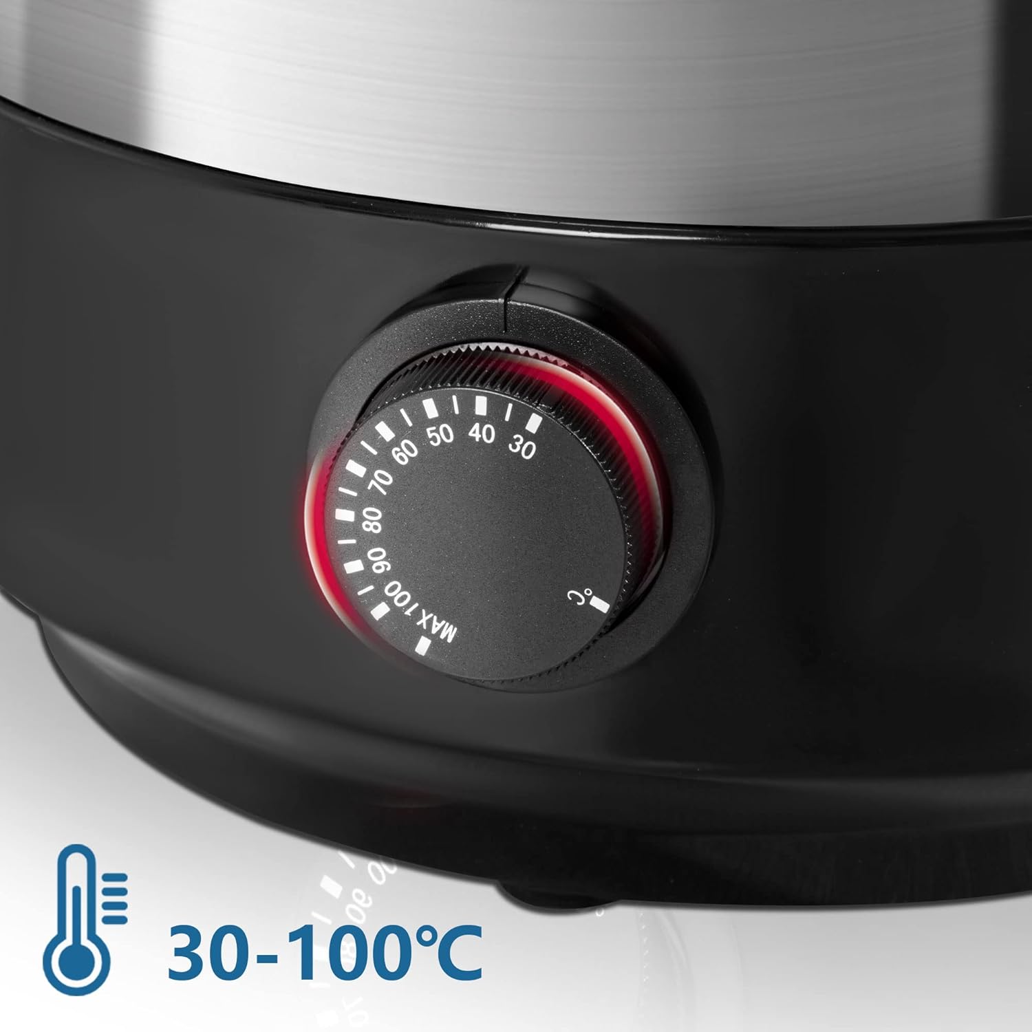 Ribelli 22L Doppelwandiger Glühweinkocher mit Metall Zapfhahn, Heißgetränkespender aus Edelstahl, Temperatureinstellung von 30 bis 100°C, Einkochautomat Heißwasserspender, auch als Dampfgarer