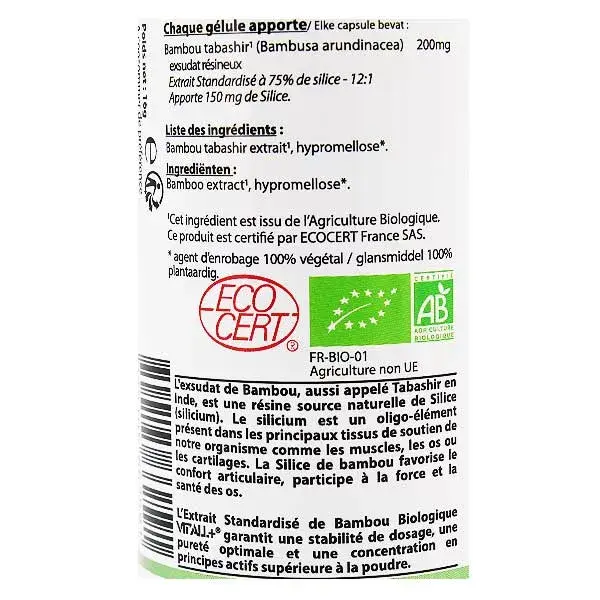 Vit'all+ Bamboo Tabashir 200mg 60 cápsulas vegetais