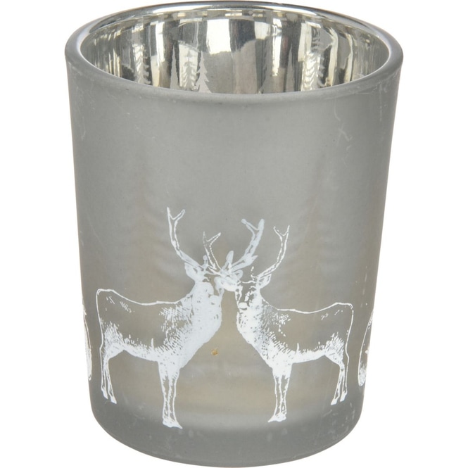 Teelichtglas - silber oder schwarz - ca. 7 cm