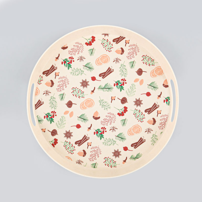 Plateau rond 'cannelle'