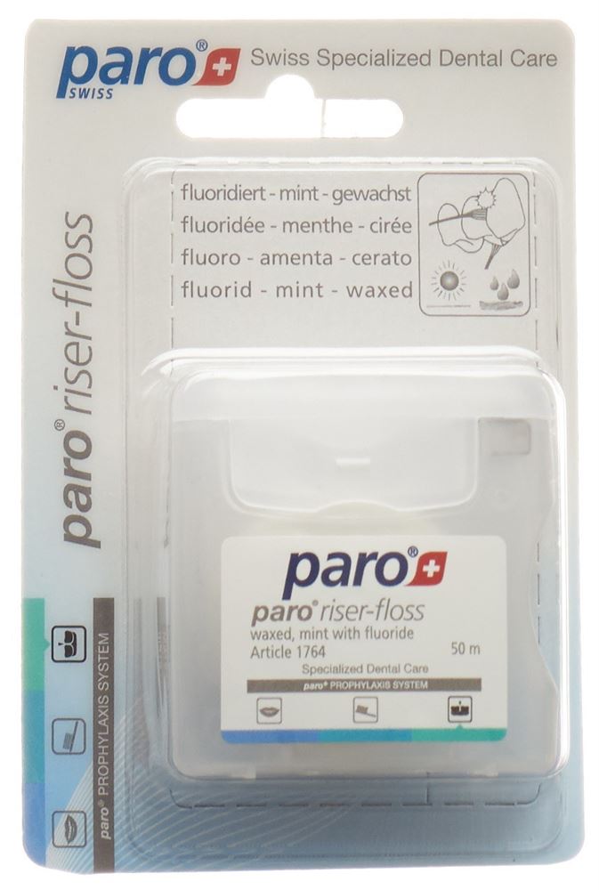 PARO Riser Floss<br>1 Stück, 50m, gewachst Mint mit Fluorid