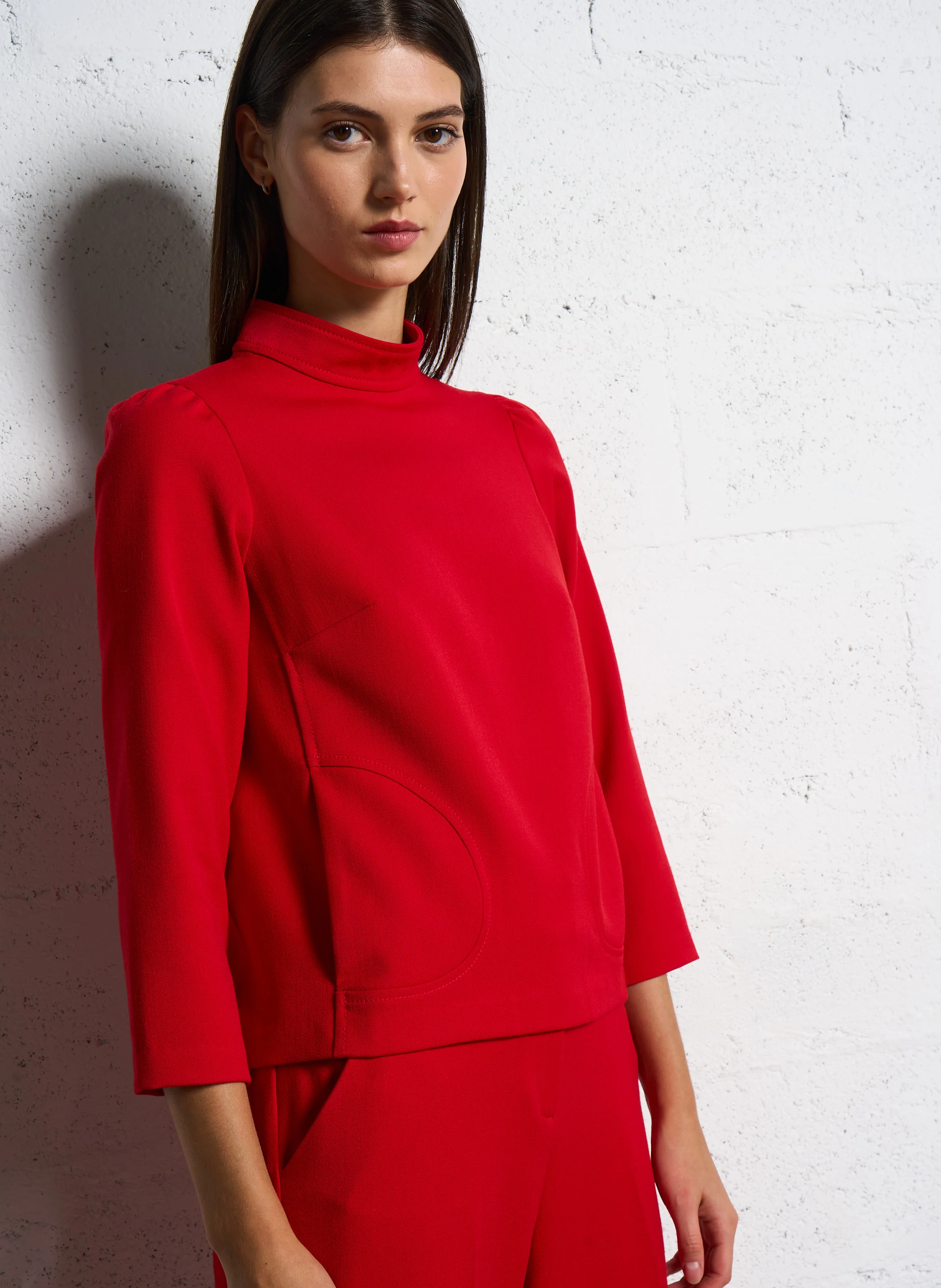 COON - Top droit col montant | Rouge