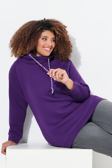 Sweatshirt, weiter Stehkragen, Taschen, Raglan-Langarm