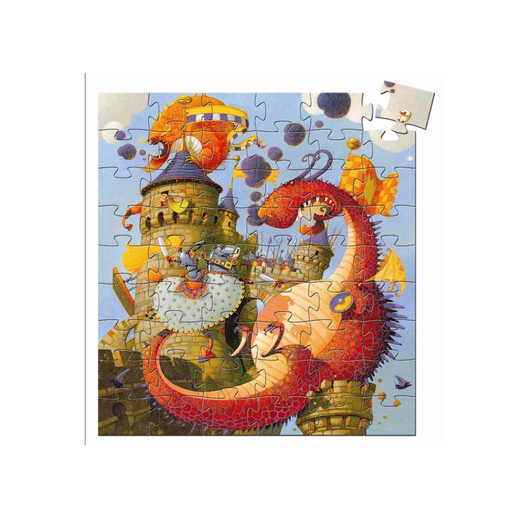 Puzzle silhouette - Vaillant et le dragon - 54 pièces