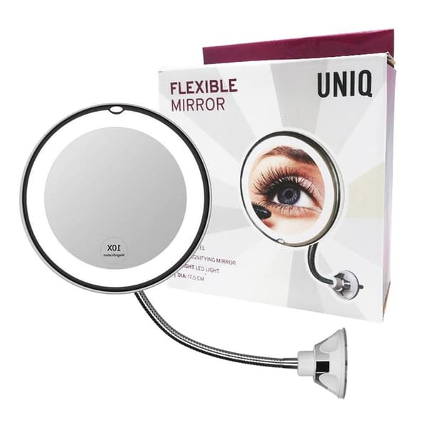 UNIQ Fleksibel speil med LED-lys og 10x forstørrelse