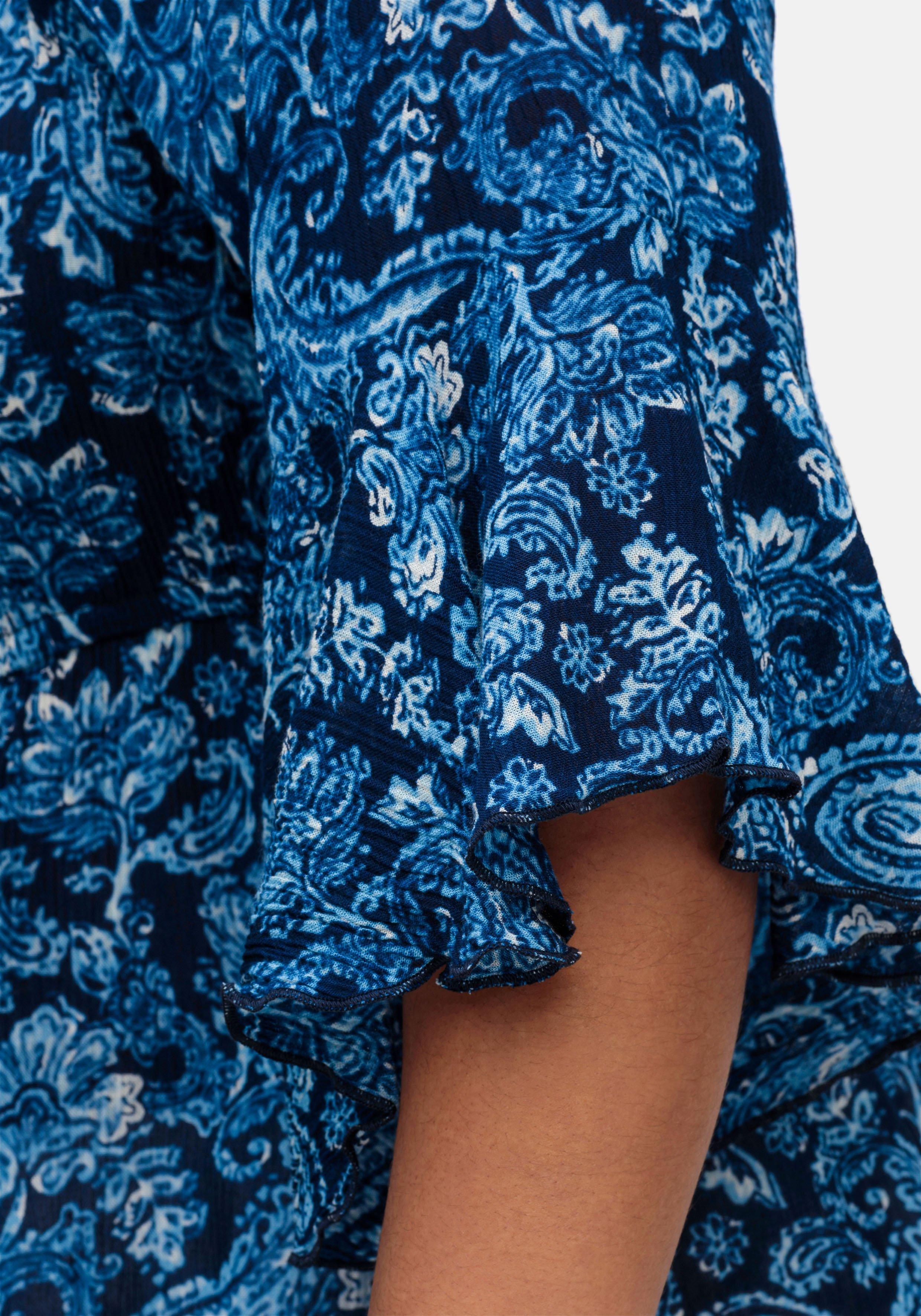 Tunika mit Blumenprint und Volantärmeln