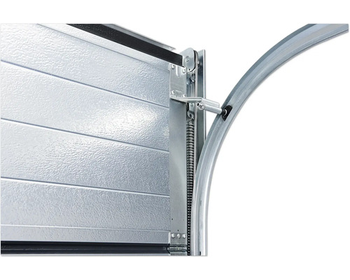 ARON Basic Garagedeur Sectionaaldeur 40 mm L-profiel Slategrain RAL 9010 Zuiver Wit 2500x2125 mm incl. Garagedeuropener, 2 x 2-kanaals handzenders, binnendrukknop IT1-1b