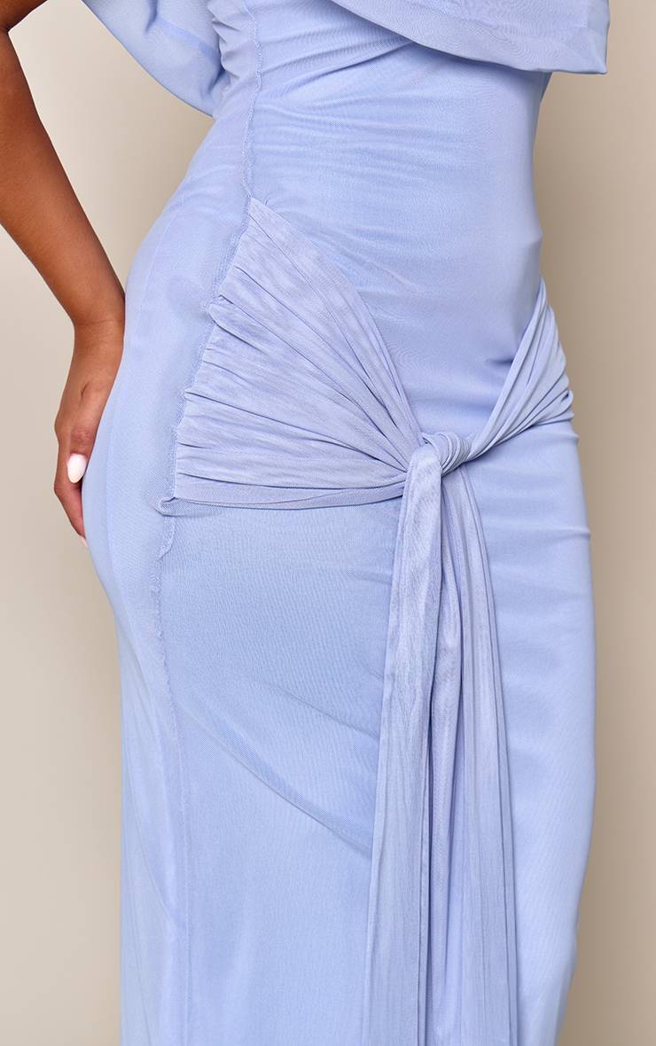 Bleu Poudré Robe Maxi Shape Bleue Bardot Avec Lien À La Taille