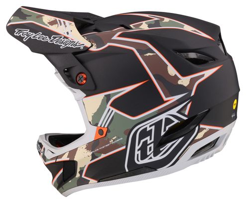 Casque Intégral Troy Lee Designs D4 Composite Mips Matrix Camo Vert