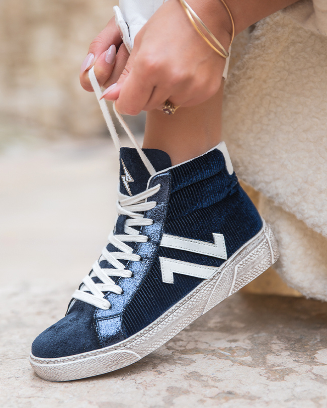 Basket femme montante bleue - CL71 BLUE
