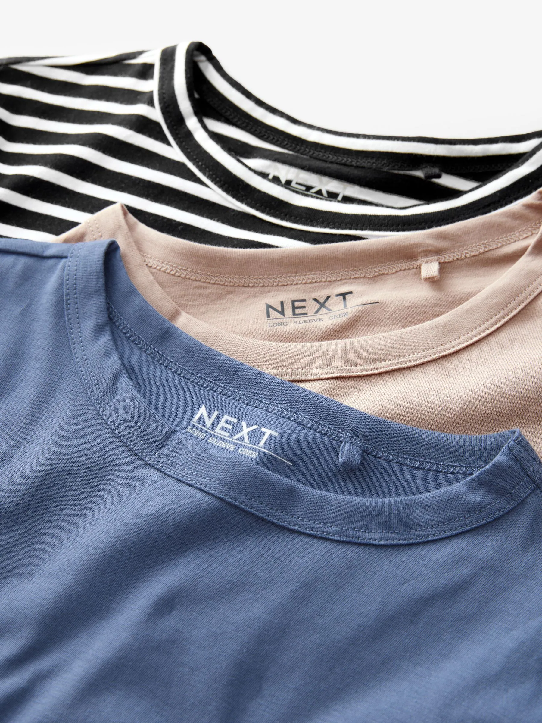 Multi - Set van 3 stuks 100% katoenen T-shirts met lange mouwen