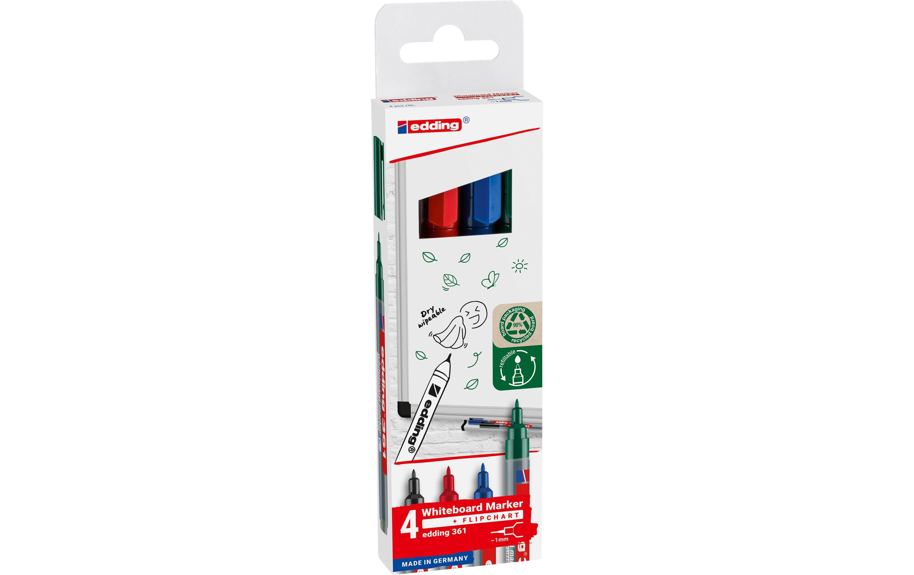 Whiteboard-Marker 361, 4 StückWhiteboardmarker – dünne Linien für grosse Leistung