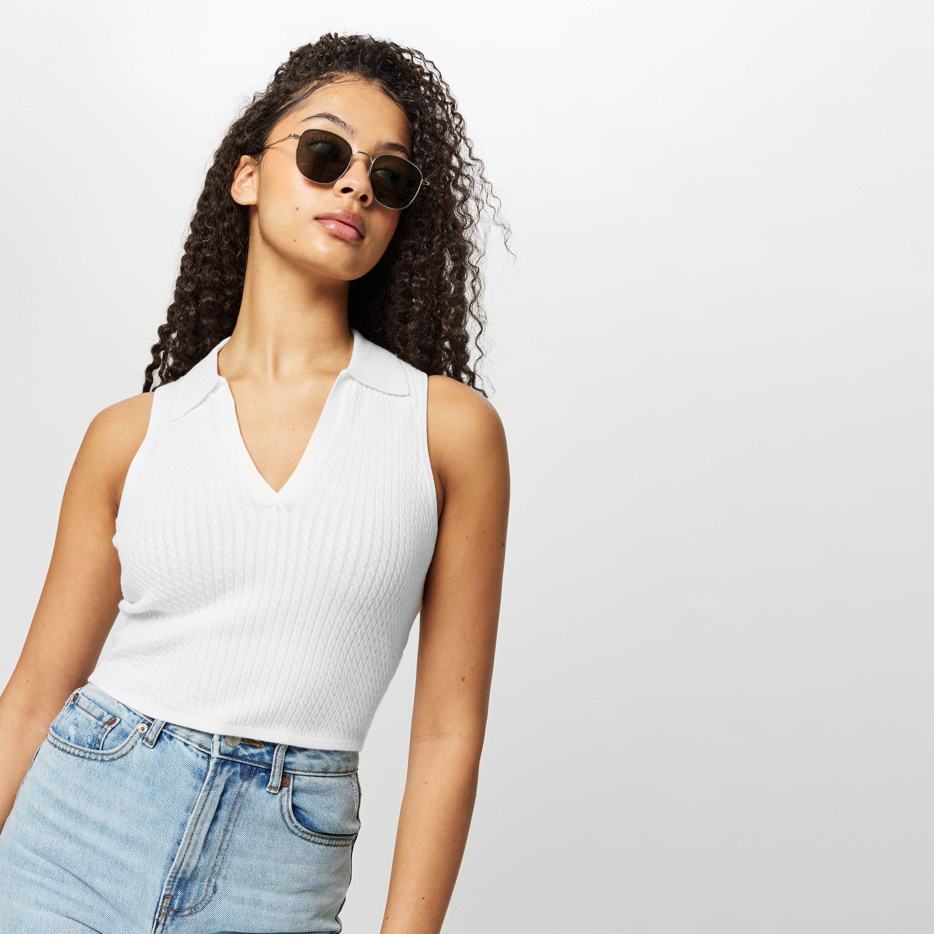 Jack Wills JW Cable Stitch Polo Vest