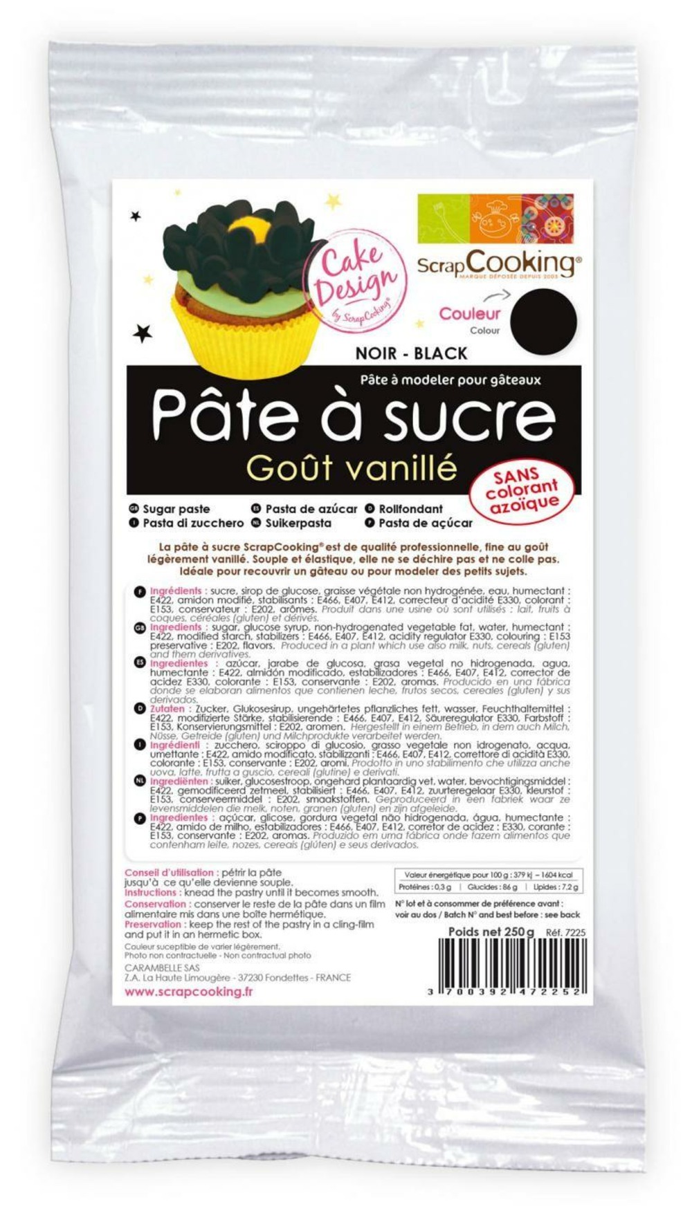 Pâte à sucre noire - 250 g
