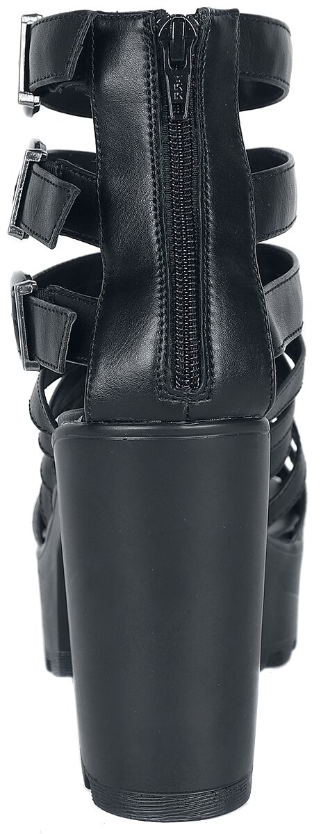 Talons Hauts Noirs Avec Sangles & Clous | Gothicana by EMP Talons hauts