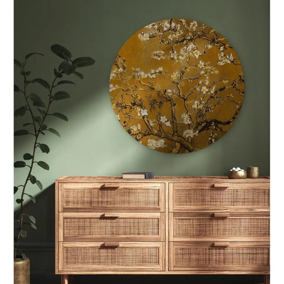 MuchoWow Wand decoratie 90x90cm Amandelbloesem Kunst Van