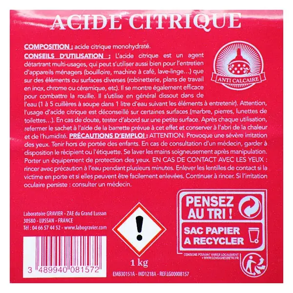 Ácido cítrico para fabricação de sabão caseiro (1 kg)