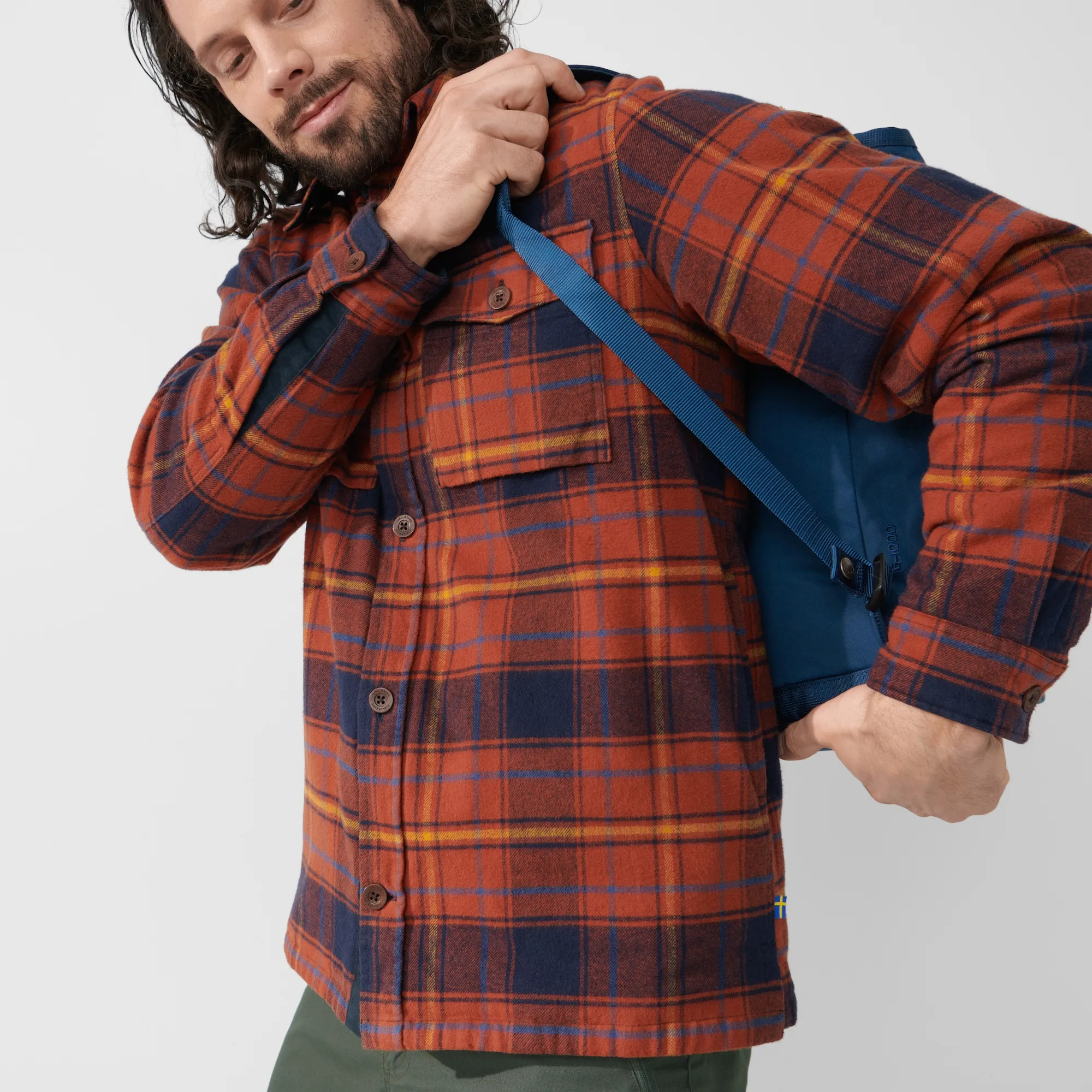 Fjällräven Men's Övik Lite Padded Shirt Autumn Leaf/Dark Navy