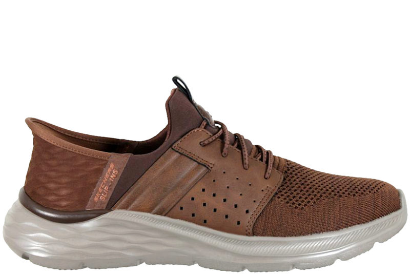 SKECHERS GARNER NEWICK BROWN SLIP-INS SNEAKER