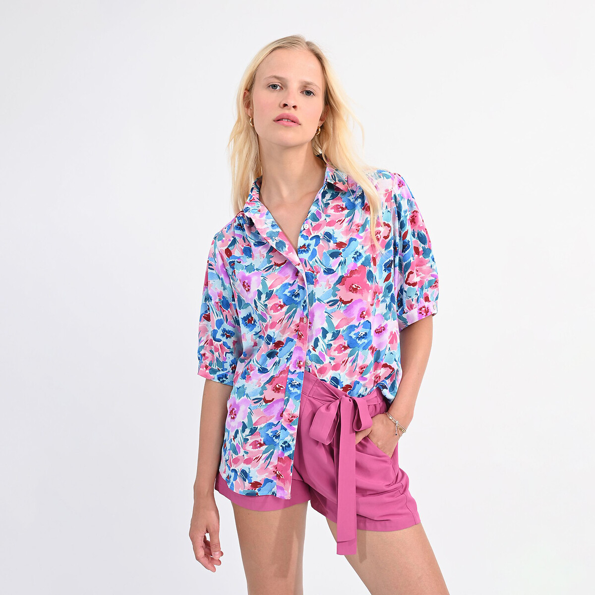 MOLLY BRACKEN<br>Shorts lisos com laço