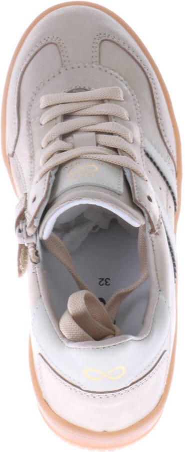 Hip leren sneakers beige