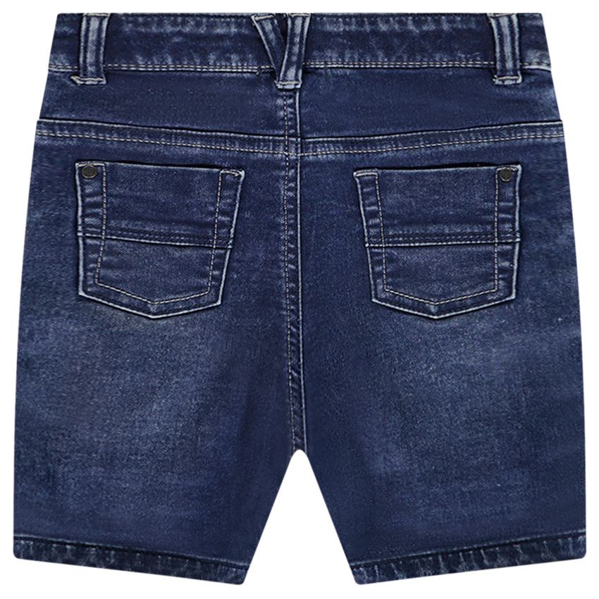 Bermuda effet jean froissé pour bébé garçon - Bleu moyen
