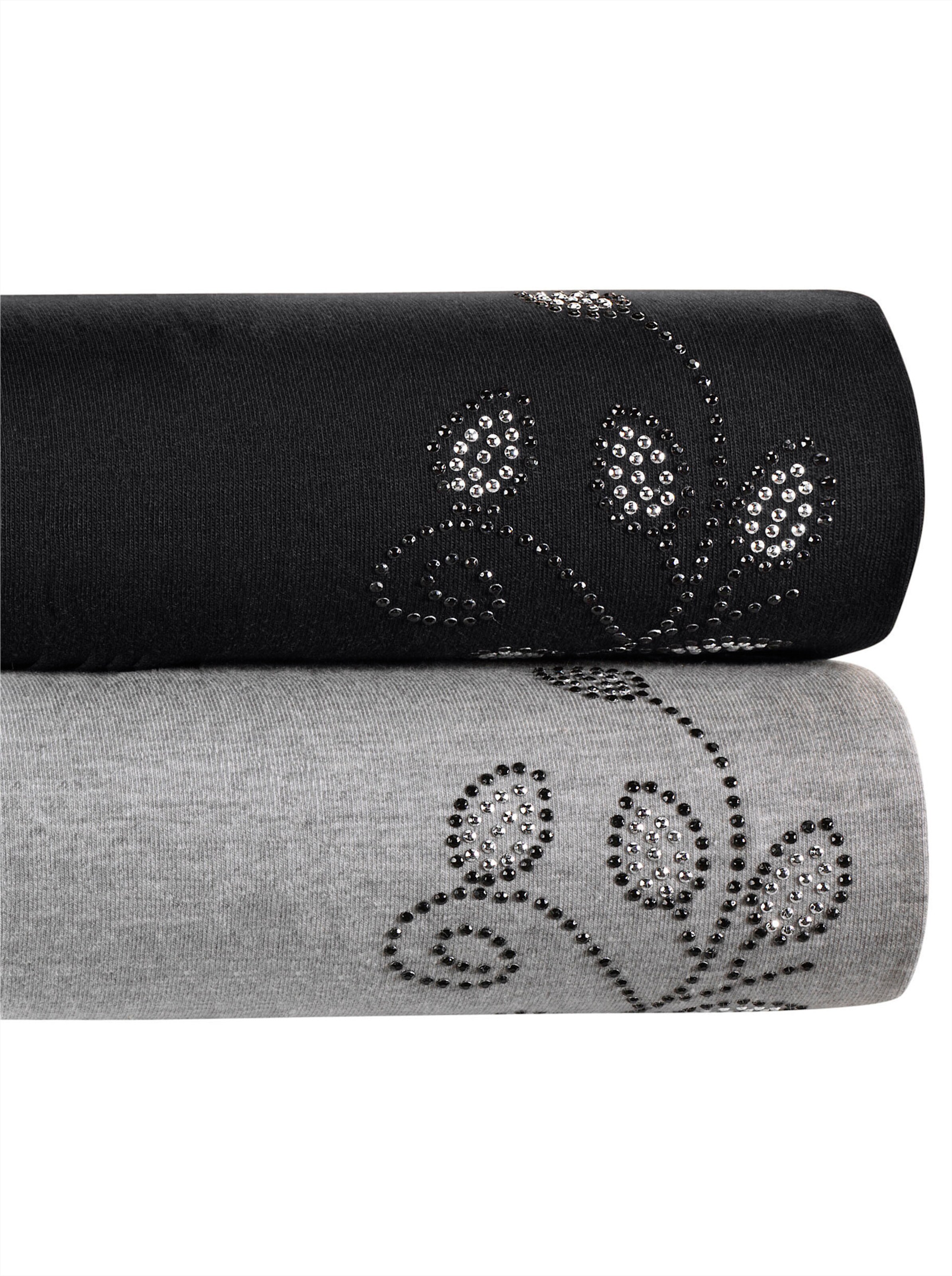 feel good Leggings in schwarz + grau-meliert