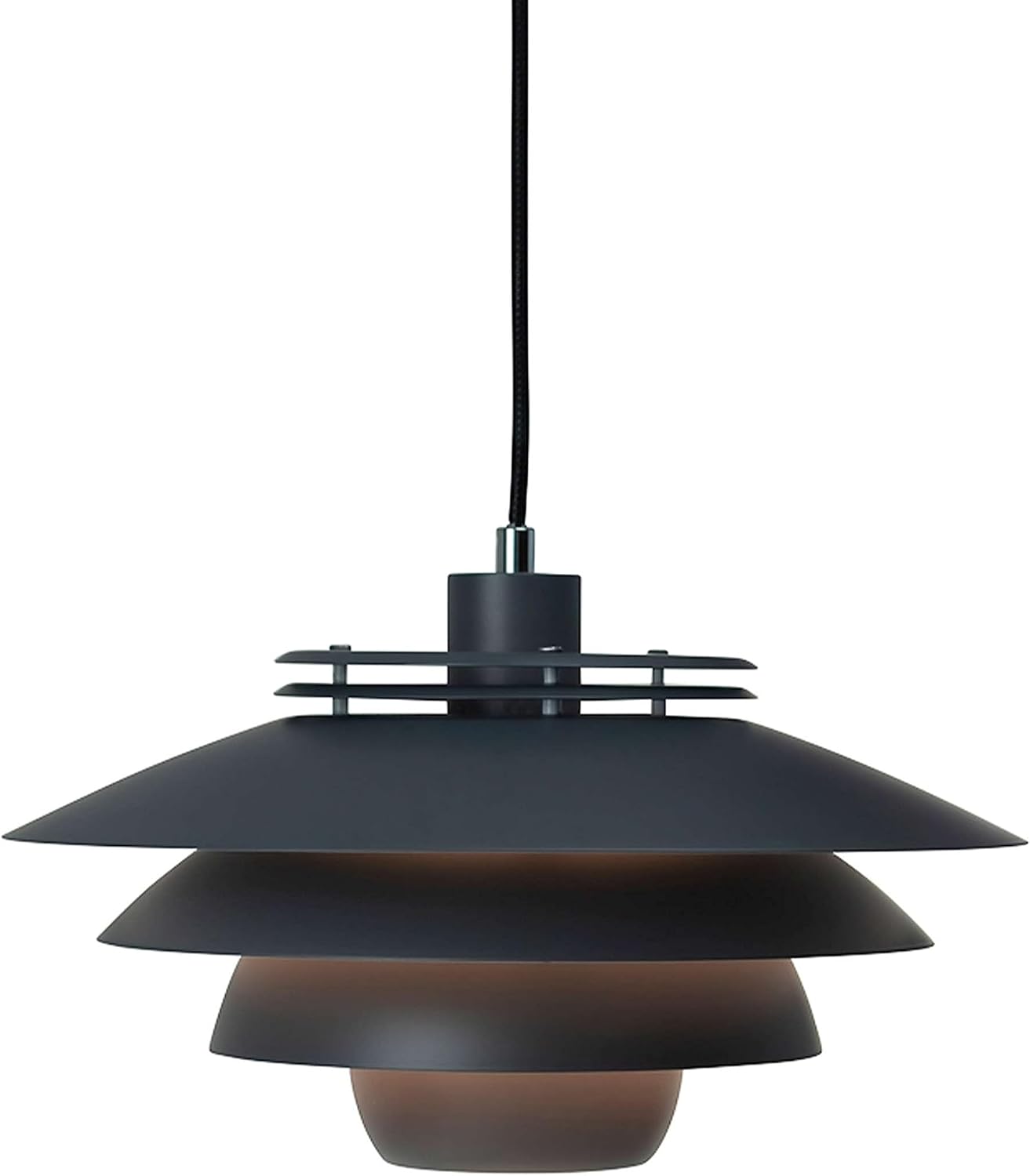 Dyberg Larsen - Ejka - Dunkelgrau - Hängeleuchte - Hergestellt aus Dunkelgrau Metall - Mattschwarz - Deckenlampe Wohnzimmer - Ohne Leuchtmittel - 60 W/E27 - Dänisches Design - Modern - Leicht