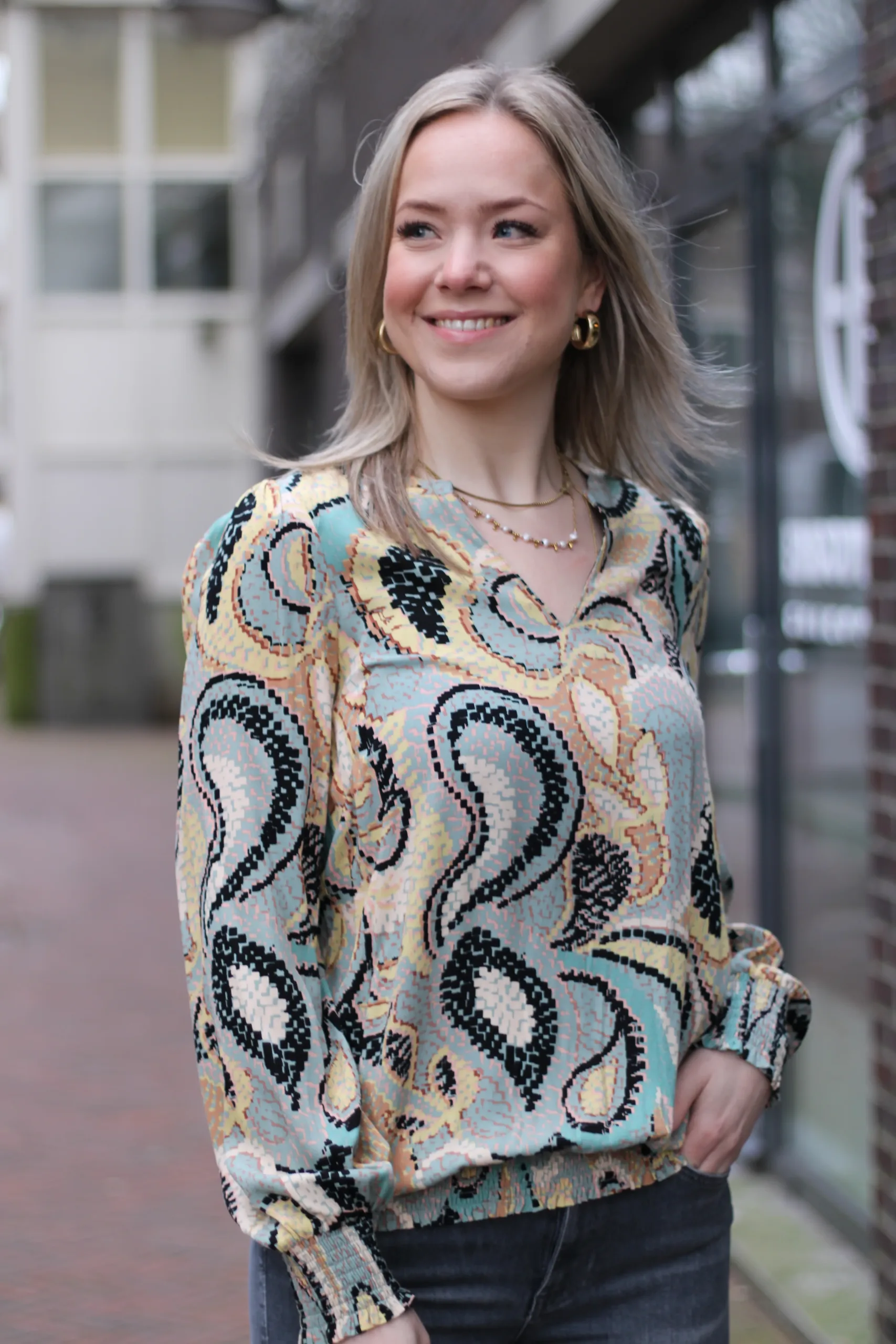 Culture - Bobbie Longsleeve Blouse - Green Milieu