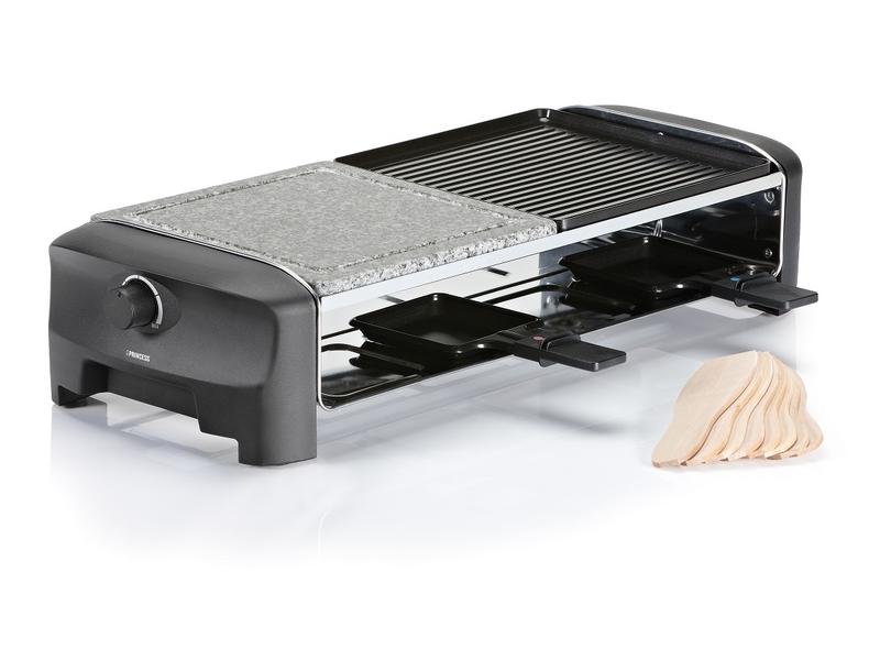 Princess Racletteofen für 8 Personen 3 in 1 Gerät Raclette, Steingrill und Grill