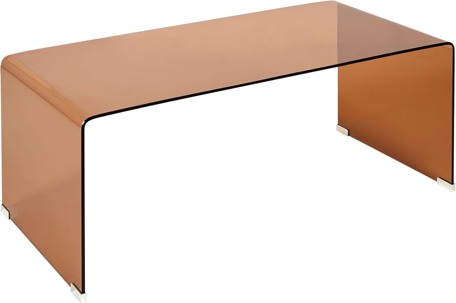 Beliani Minimalistischer Couchtisch transparent/braun Glas Kendall