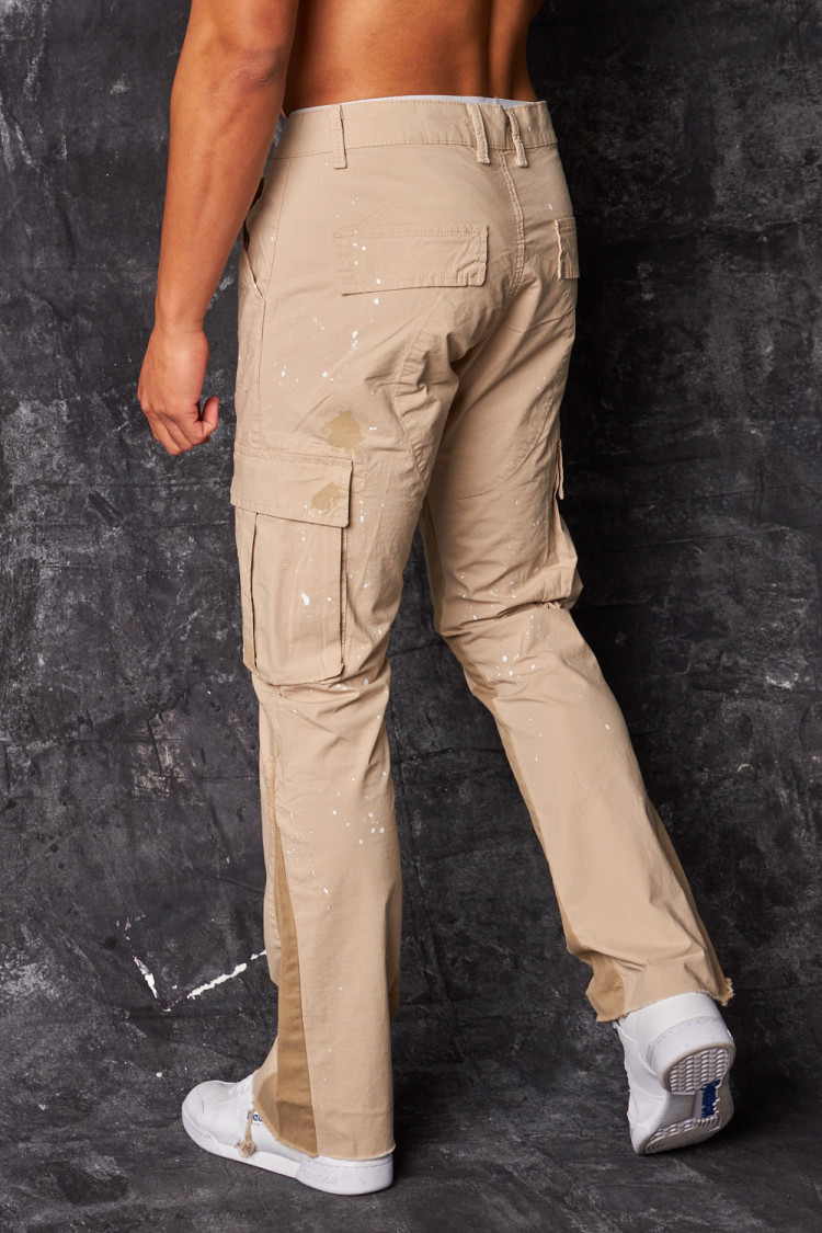 Pantalon cargo taché noir