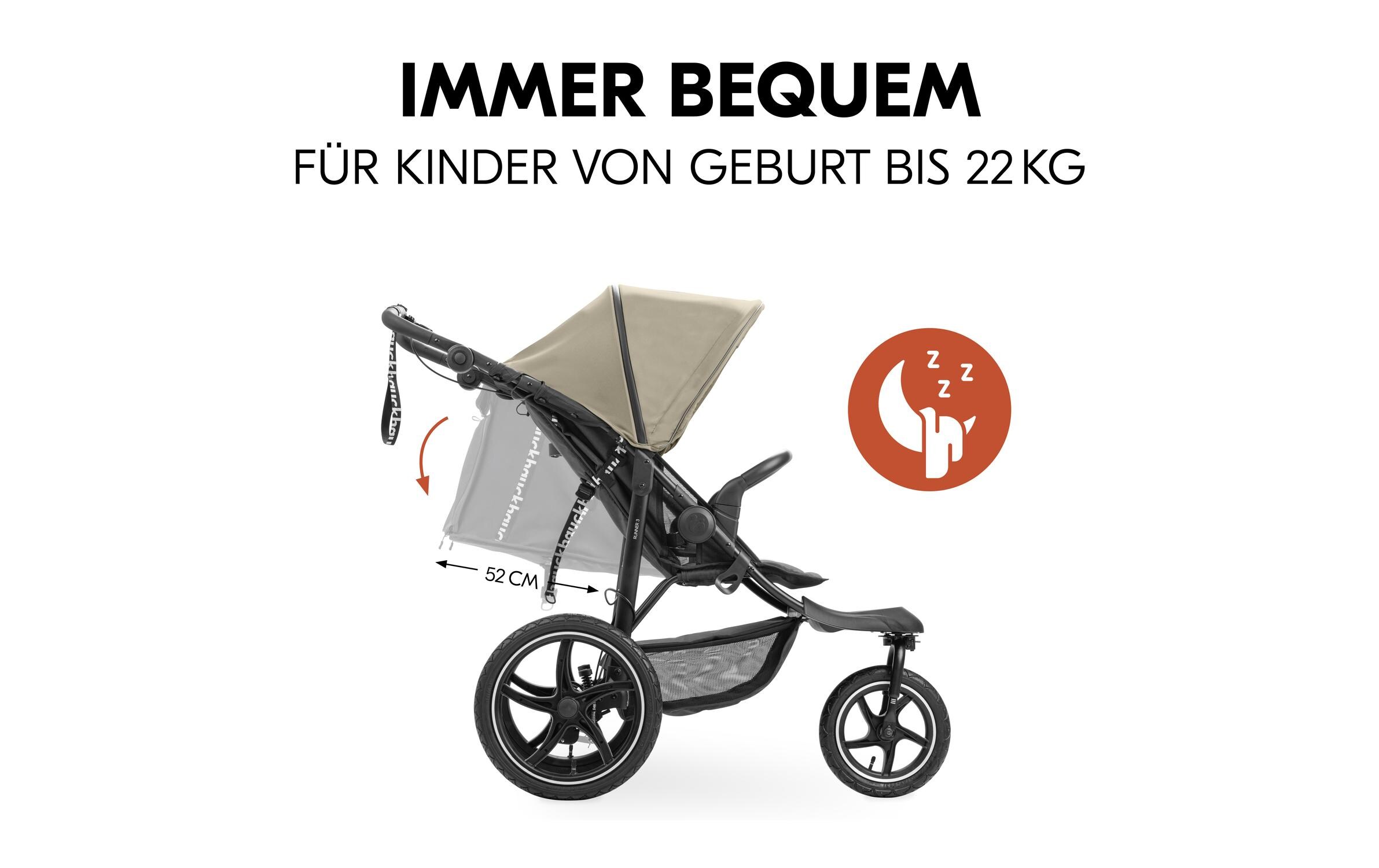 Buggy Runner 3 Olive<br>Robuster Kinderwagen für fast jedes Gelände