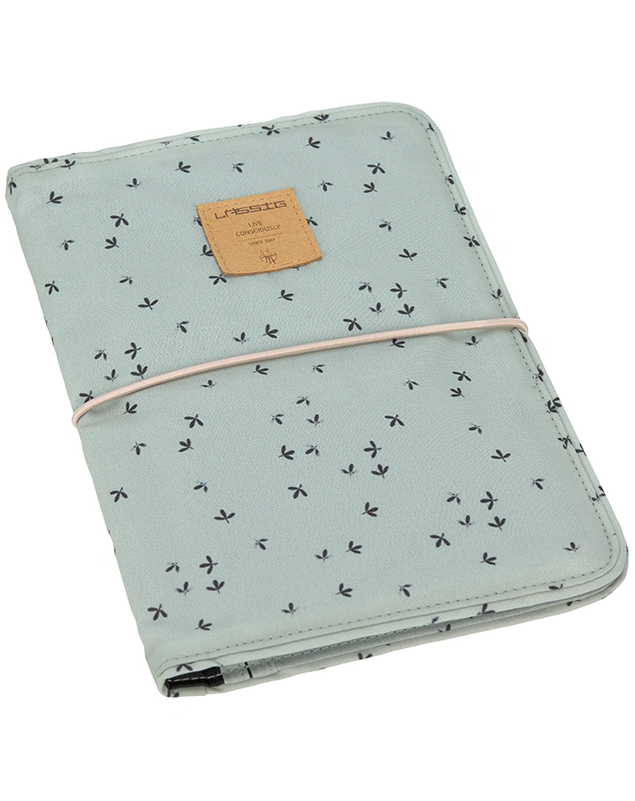 Windeltasche FLORAL MINT mit Wickelunterlage in mint