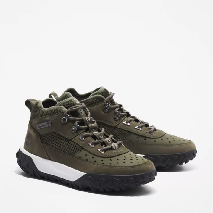 Bottine de randonnée GreenStride Motion 6 à lacets mi-haute pour homme en vert foncé