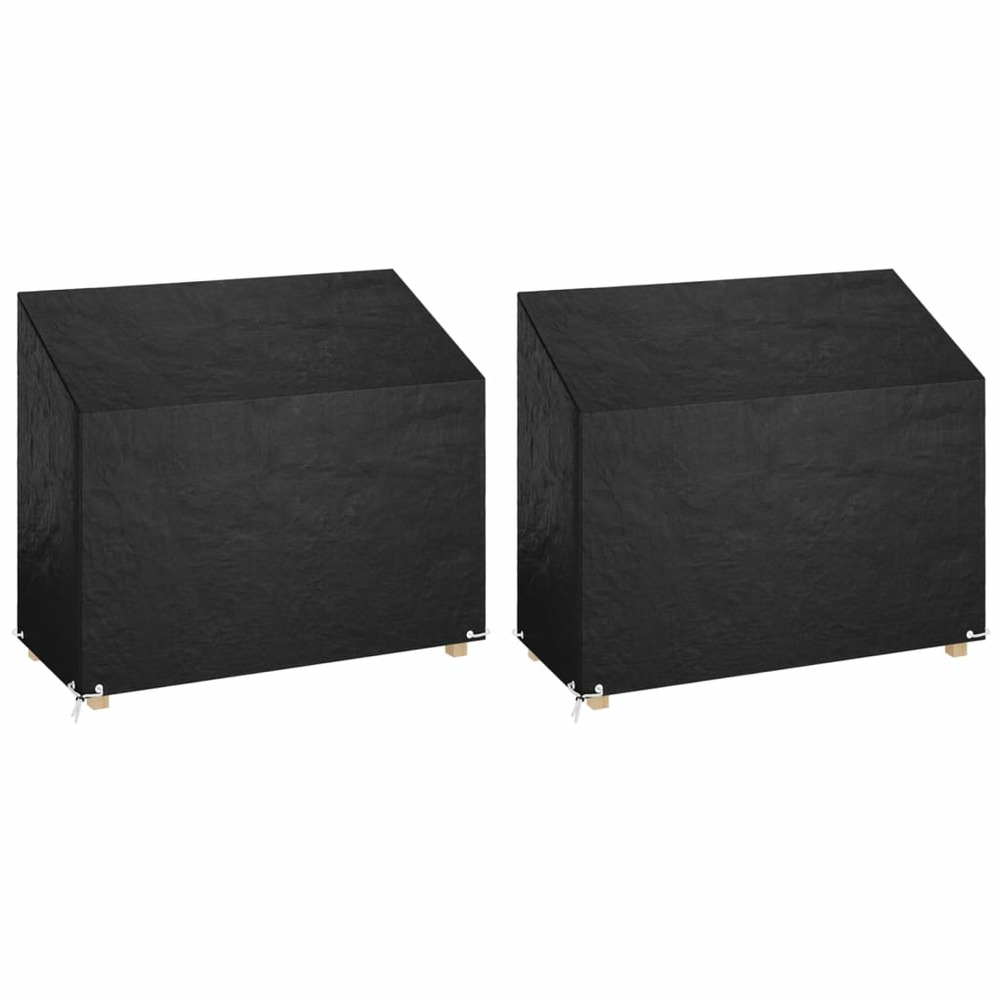 Housses de banc de jardin 2 pcs 8 œillets 160x70x70/88 cm pe