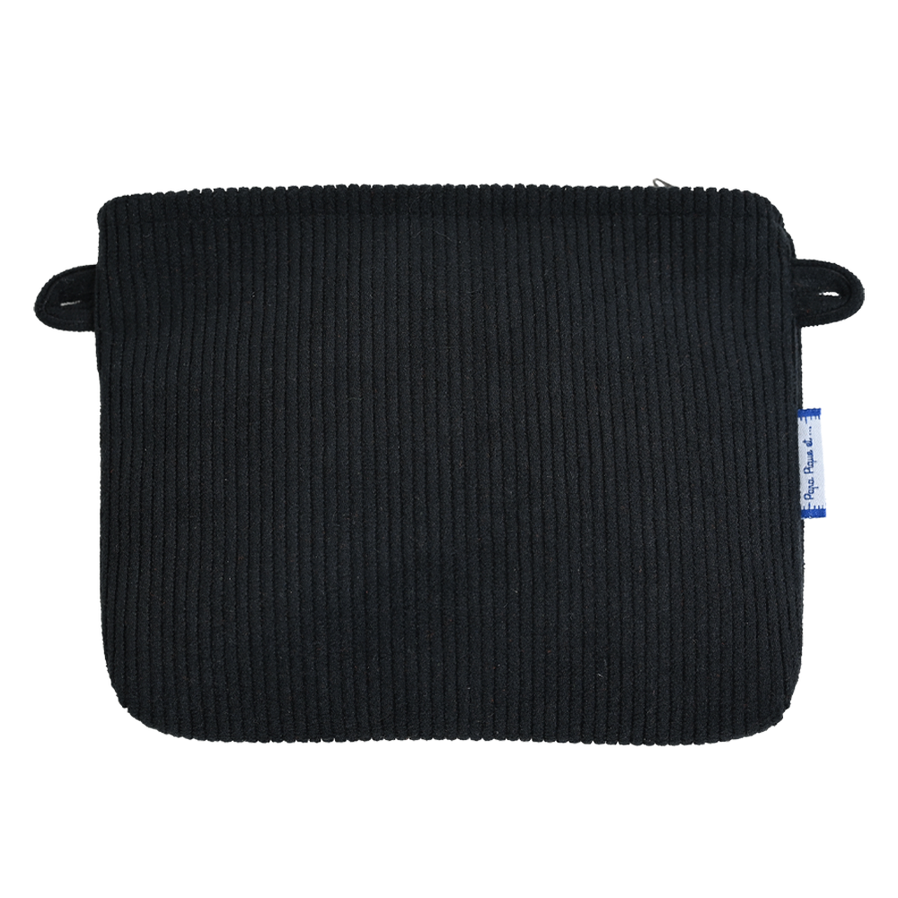 Pochette Tissu Velours Côtelé Noir
