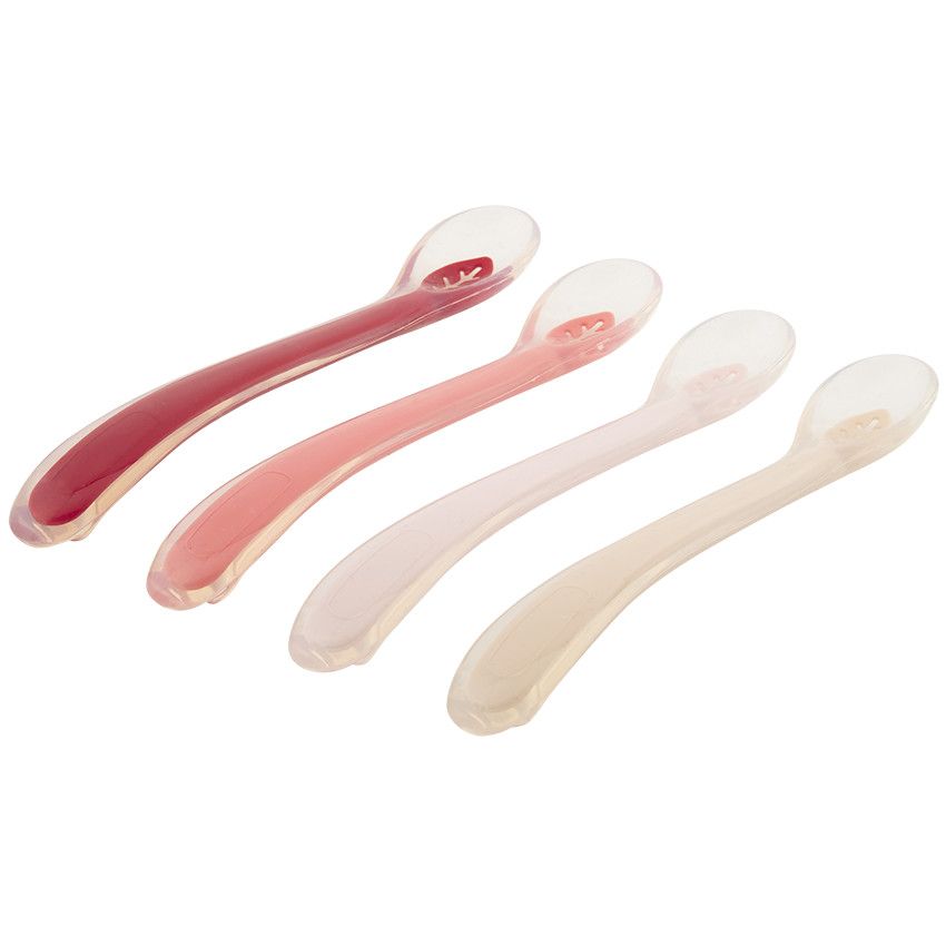 Lot de 4 cuillères en silicone Yummix - Rose - Ecru